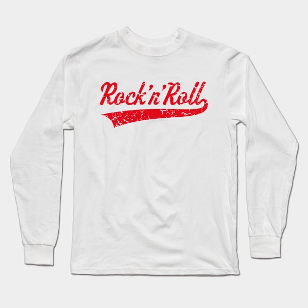 Rock 'n' Roll Vintage Red Long Sleeve T-Shirt by MrFaulbaum